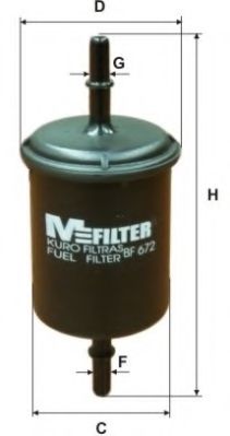 MFILTER BF672 Топливный фильтр MFILTER для VOLKSWAGEN