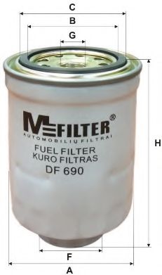 MFILTER DF690 Топливный фильтр MFILTER для VOLKSWAGEN