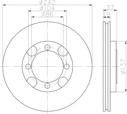 HELLA PAGID 8DD355110921 Тормозные диски HELLA PAGID для HYUNDAI