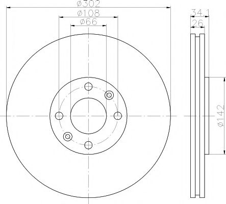 HELLA PAGID 8DD355111321 Тормозные диски HELLA PAGID для PEUGEOT