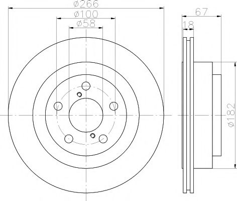 HELLA PAGID 8DD355112341 Тормозные диски HELLA PAGID для SUBARU