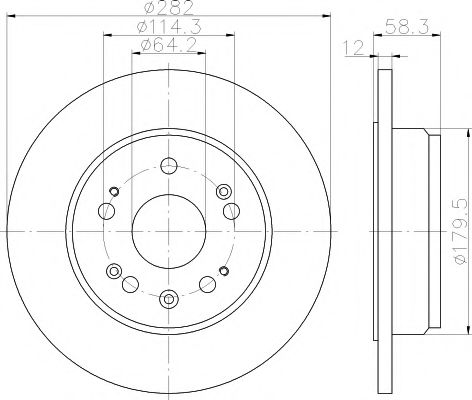 HELLA PAGID 8DD355112451 Тормозные диски HELLA PAGID для HONDA