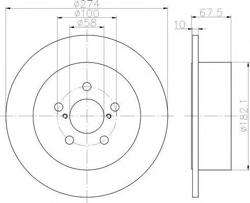 HELLA PAGID 8DD355114641 Тормозные диски HELLA PAGID для SUBARU