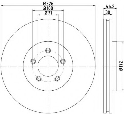 HELLA PAGID 8DD355115111 Тормозные диски для JAGUAR S-TYPE
