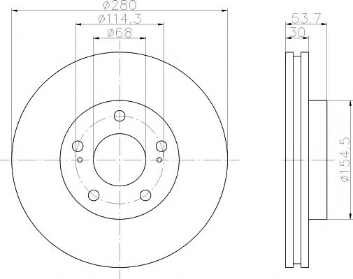 HELLA PAGID 8DD355106311 Тормозные диски HELLA PAGID для NISSAN