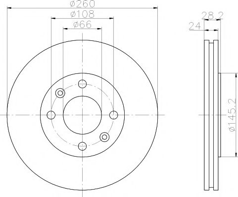 HELLA PAGID 8DD355105031 Тормозные диски HELLA PAGID для PEUGEOT