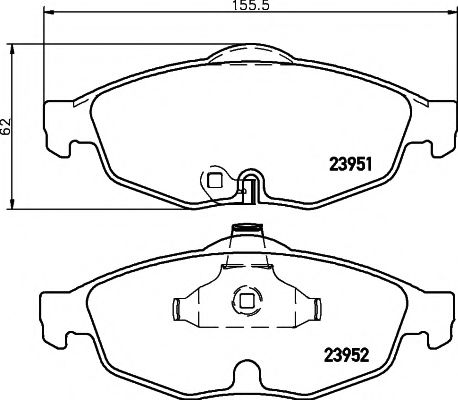 HELLA PAGID 8DB355011991 Тормозные колодки HELLA PAGID для CHRYSLER