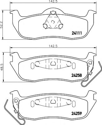 HELLA PAGID 8DB355012181 Тормозные колодки HELLA PAGID для JEEP