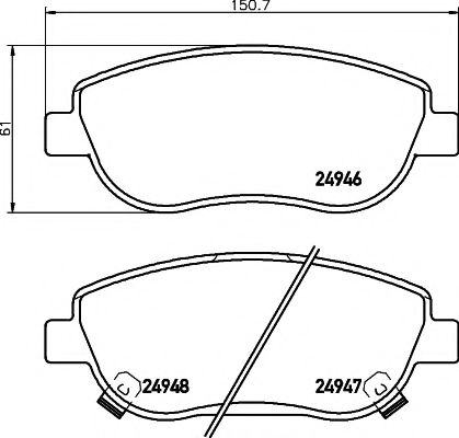 HELLA PAGID 8DB355014871 Тормозные колодки HELLA PAGID для TOYOTA AVENSIS