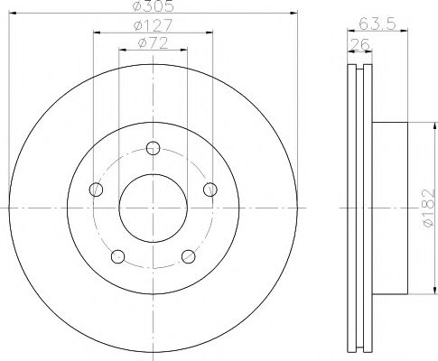 HELLA PAGID 8DD355108601 Тормозные диски HELLA PAGID для JEEP