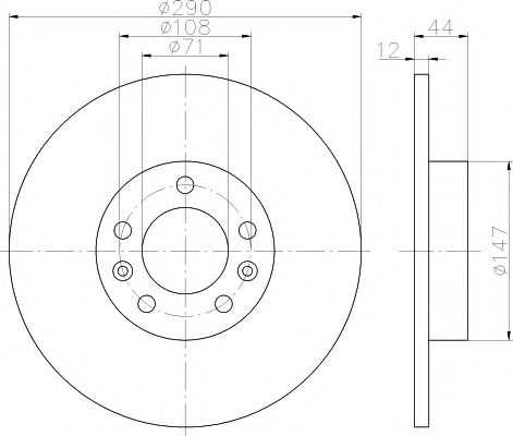 HELLA PAGID 8DD355117991 Тормозные диски для PEUGEOT 508