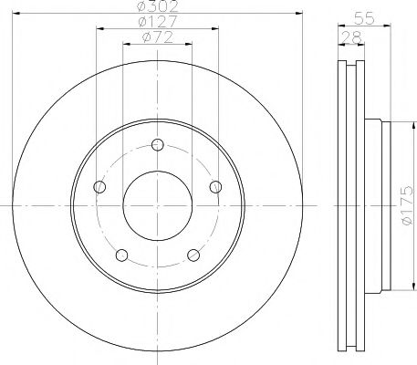 HELLA PAGID 8DD355119191 Тормозные диски HELLA PAGID для JEEP