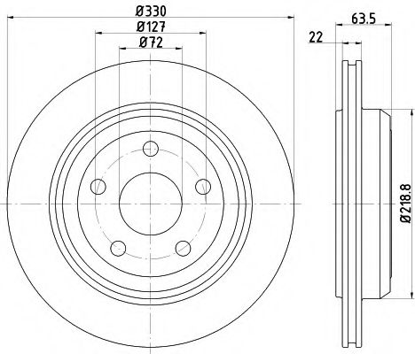 HELLA PAGID 8DD355122511 Тормозные диски HELLA PAGID для JEEP