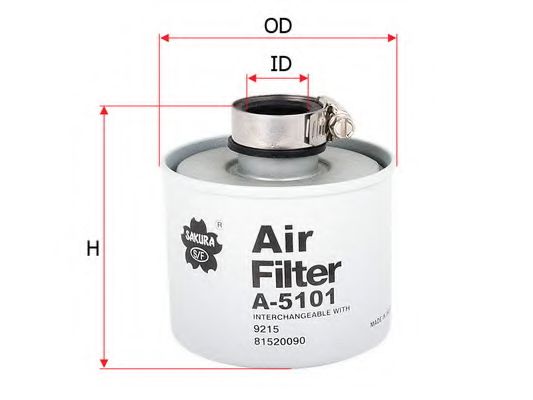 SAKURA AUTOMOTIVE A5101 Воздушный фильтр SAKURA AUTOMOTIVE A5101 Воздушный фильтр