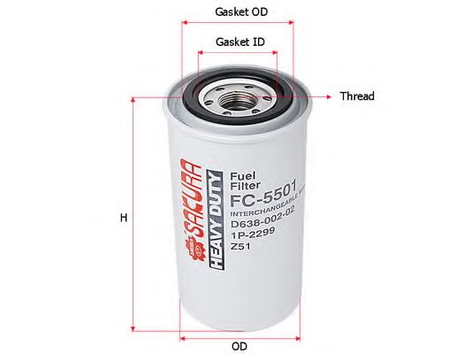 SAKURA AUTOMOTIVE FC5501 Топливный фильтр 