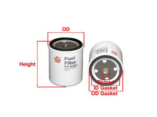 SAKURA AUTOMOTIVE FC6201 Топливный фильтр  SAKURA AUTOMOTIVE FC6201 Топливный фильтр