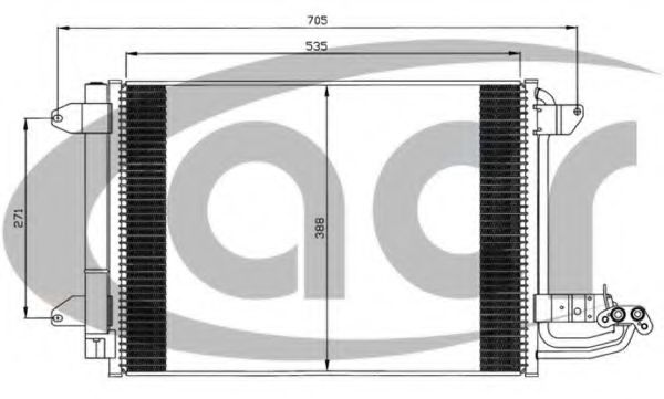 ACR 300561 Радиатор кондиционера для SKODA