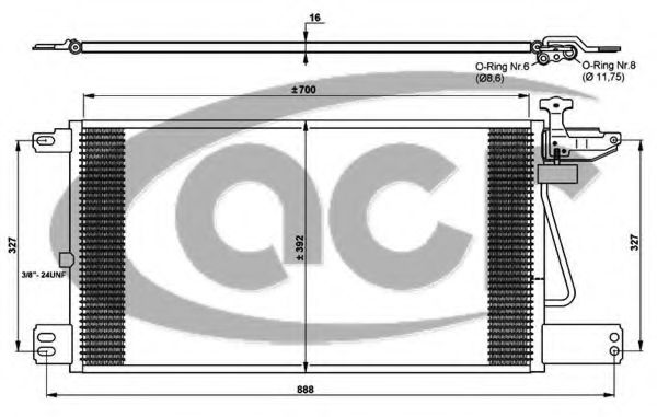 ACR 300670 Радиатор кондиционера для SCANIA