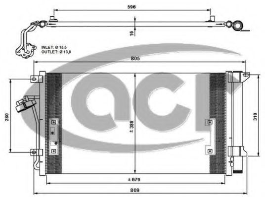 ACR 300686 Радиатор кондиционера для PORSCHE