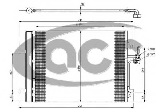 ACR 300687 Радиатор кондиционера для VOLVO V60