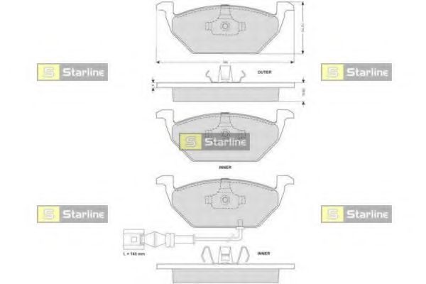 STARLINE BDS003S Тормозные колодки STARLINE для SEAT