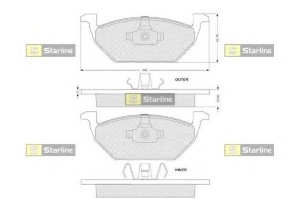 STARLINE BDS004S Тормозные колодки STARLINE для SEAT