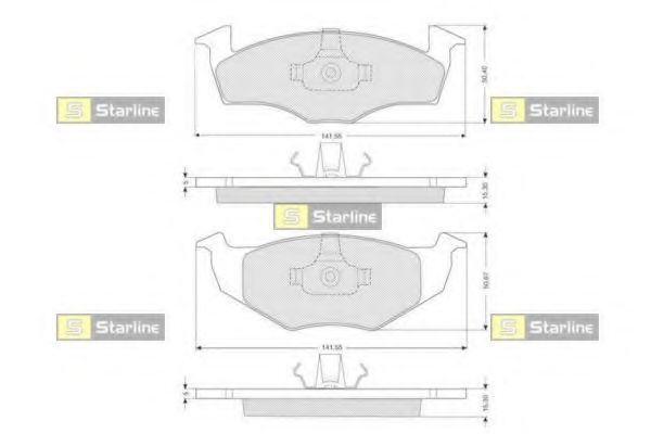 STARLINE BDS072 Тормозные колодки STARLINE для SEAT