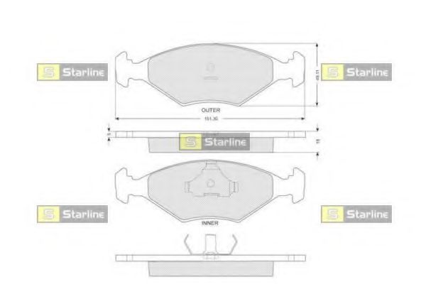 STARLINE BDS221 Тормозные колодки STARLINE для FIAT