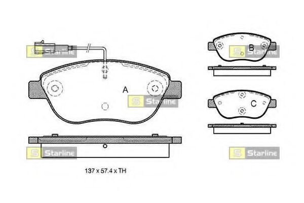 STARLINE BDS324 Тормозные колодки STARLINE для FIAT