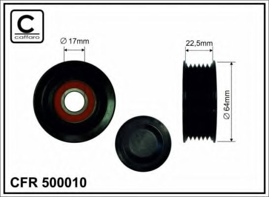 CAFFARO 500010 Натяжной ролик, поликлиновой ремень 
