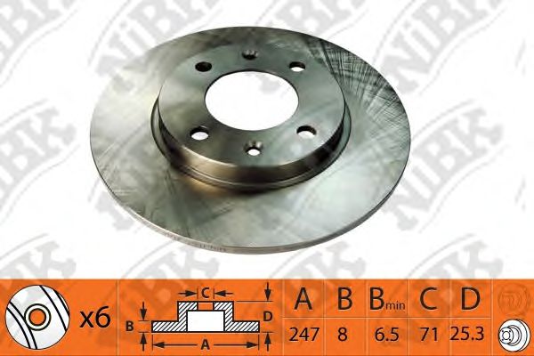 NiBK RN1396 Тормозные диски NIBK для FIAT