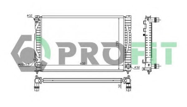 PROFIT PR0014A1 Радиатор охлаждения двигателя PROFIT для VOLKSWAGEN