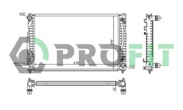 PROFIT PR0014A3 Радиатор охлаждения двигателя PROFIT для AUDI