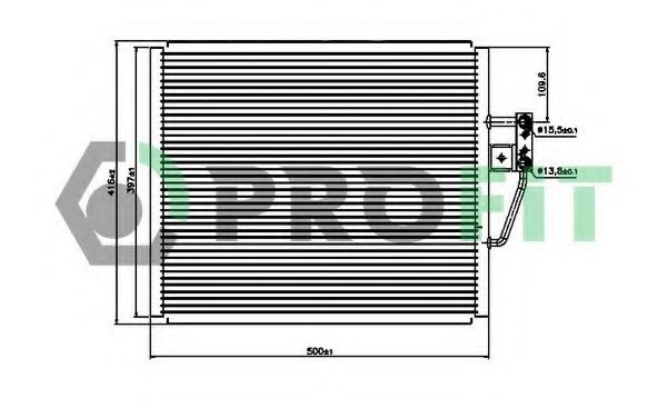 PROFIT PR0062C1 Радиатор кондиционера PROFIT 