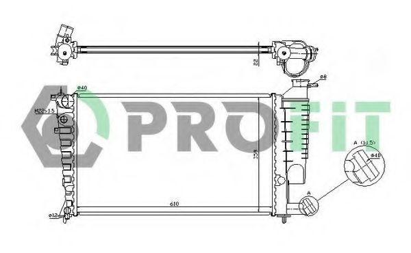 PROFIT PR0520N1 Радиатор охлаждения двигателя PROFIT для PEUGEOT