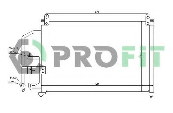 PROFIT PR1106C1 Радиатор кондиционера PROFIT 