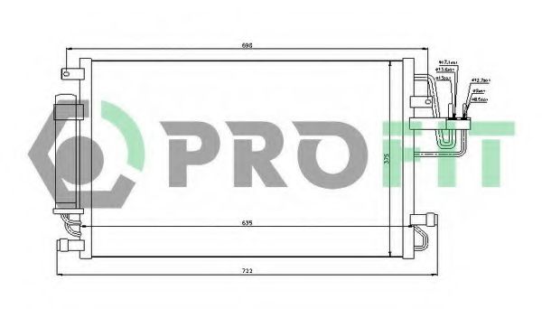 PROFIT PR1305C1 Радиатор кондиционера PROFIT 