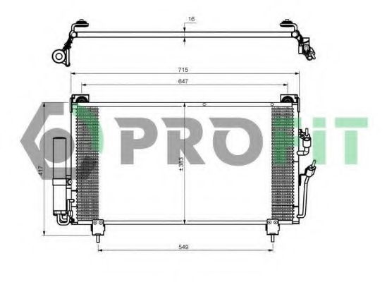 PROFIT PR1602C1 Радиатор кондиционера PROFIT 