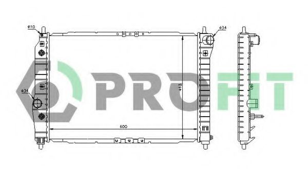 PROFIT PR1703A3 Радиатор охлаждения двигателя PROFIT для CHEVROLET