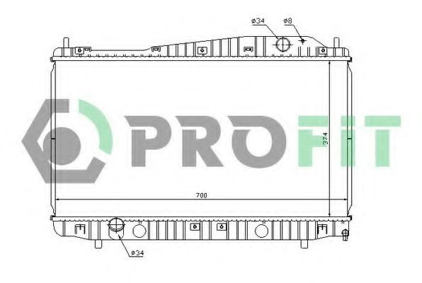 PROFIT PR1705A1 Радиатор охлаждения двигателя PROFIT 