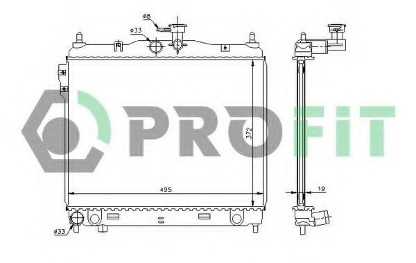 PROFIT PR1810A1 Радиатор охлаждения двигателя PROFIT 