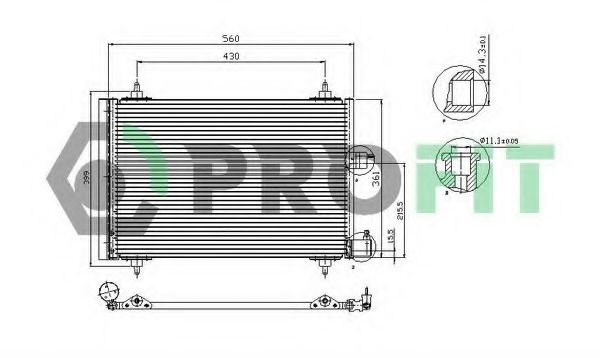 PROFIT PR1903C1 Радиатор кондиционера PROFIT 