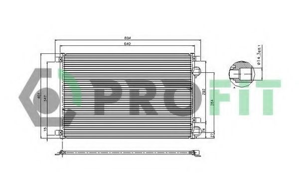 PROFIT PR1909C1 Радиатор кондиционера PROFIT 
