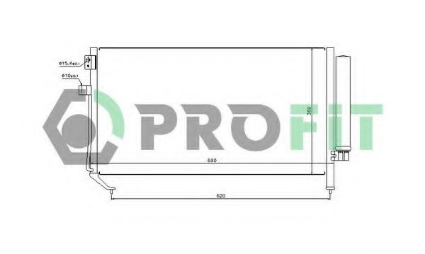 PROFIT PR2028C1 Радиатор кондиционера PROFIT 