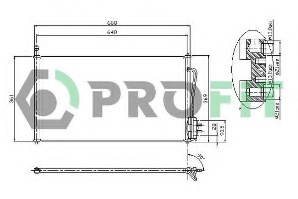 PROFIT PR2530C1 Радиатор кондиционера PROFIT 