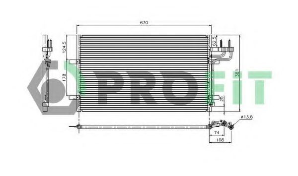 PROFIT PR2537C1 Радиатор кондиционера PROFIT 