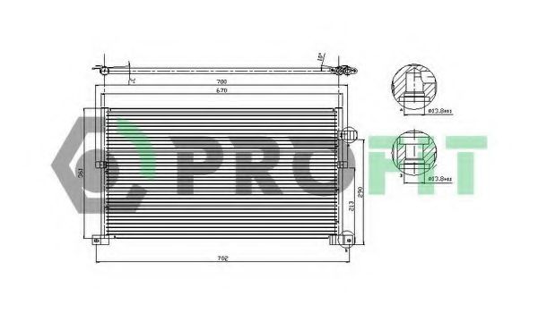 PROFIT PR2541C1 Радиатор кондиционера PROFIT 