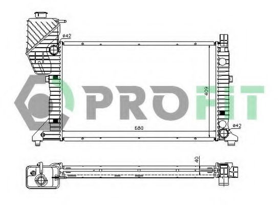PROFIT PR3546A2 Радиатор охлаждения двигателя PROFIT 