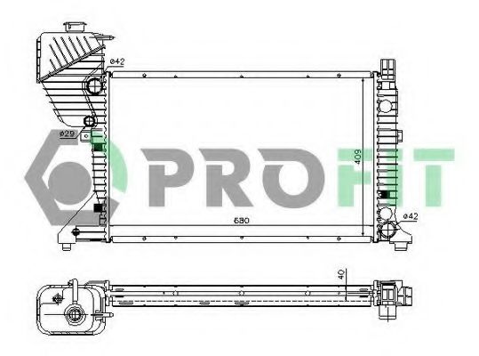 PROFIT PR3546A4 Радиатор охлаждения двигателя PROFIT 