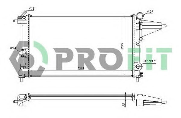 PROFIT PR5076A1 Радиатор охлаждения двигателя PROFIT для OPEL